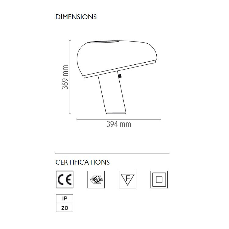 Настольная лампа Flos Snoopy Black F6380030