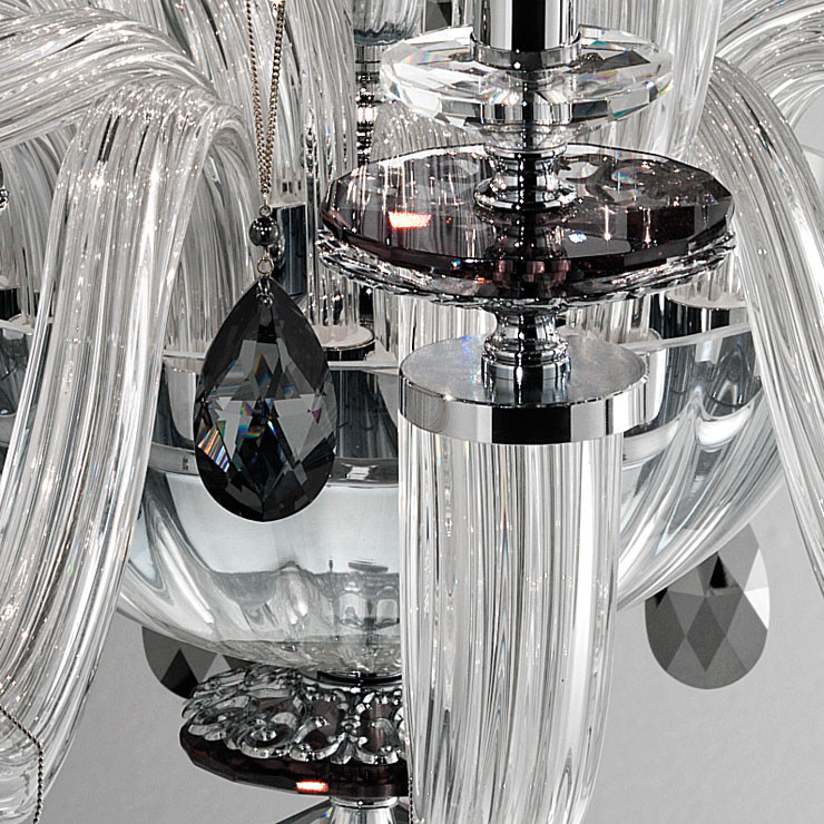 Люстра Euroluce Atalia L12+6 silver Fume