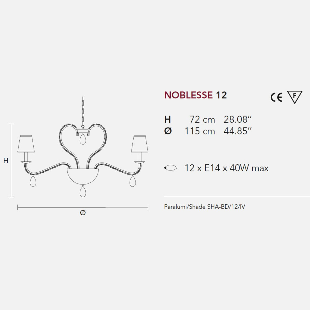 Люстра Masiero Noblesse 12 V13 / SHA/12/IV