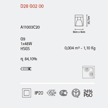 Настенный светильник Fabbian Cubetto Crystal Glass D28 G01 00