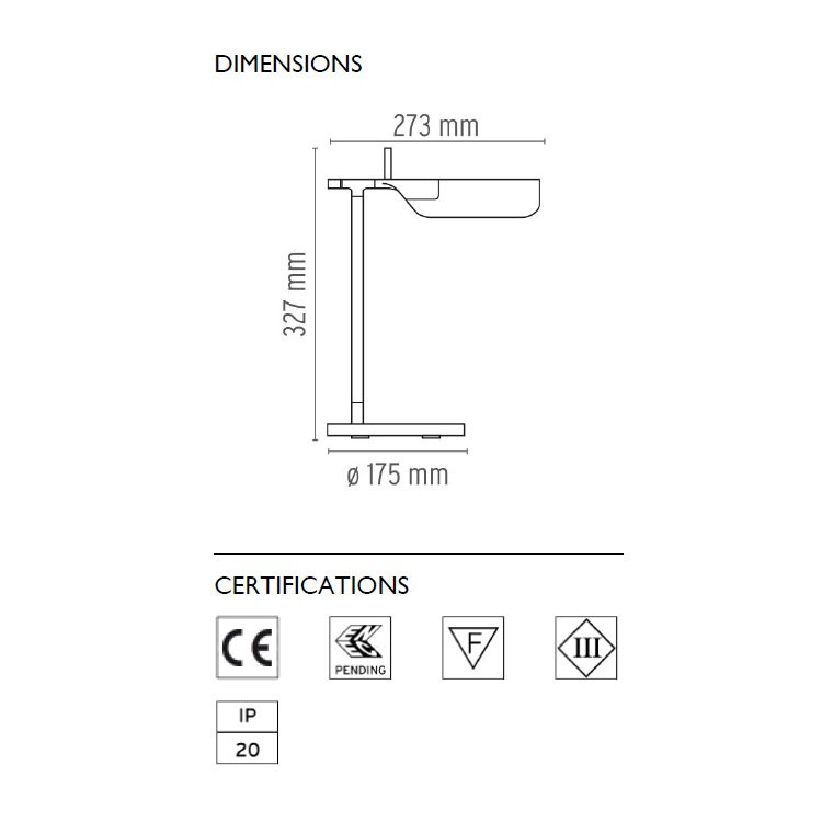 Настольная лампа Flos TAB LED T White F6560009