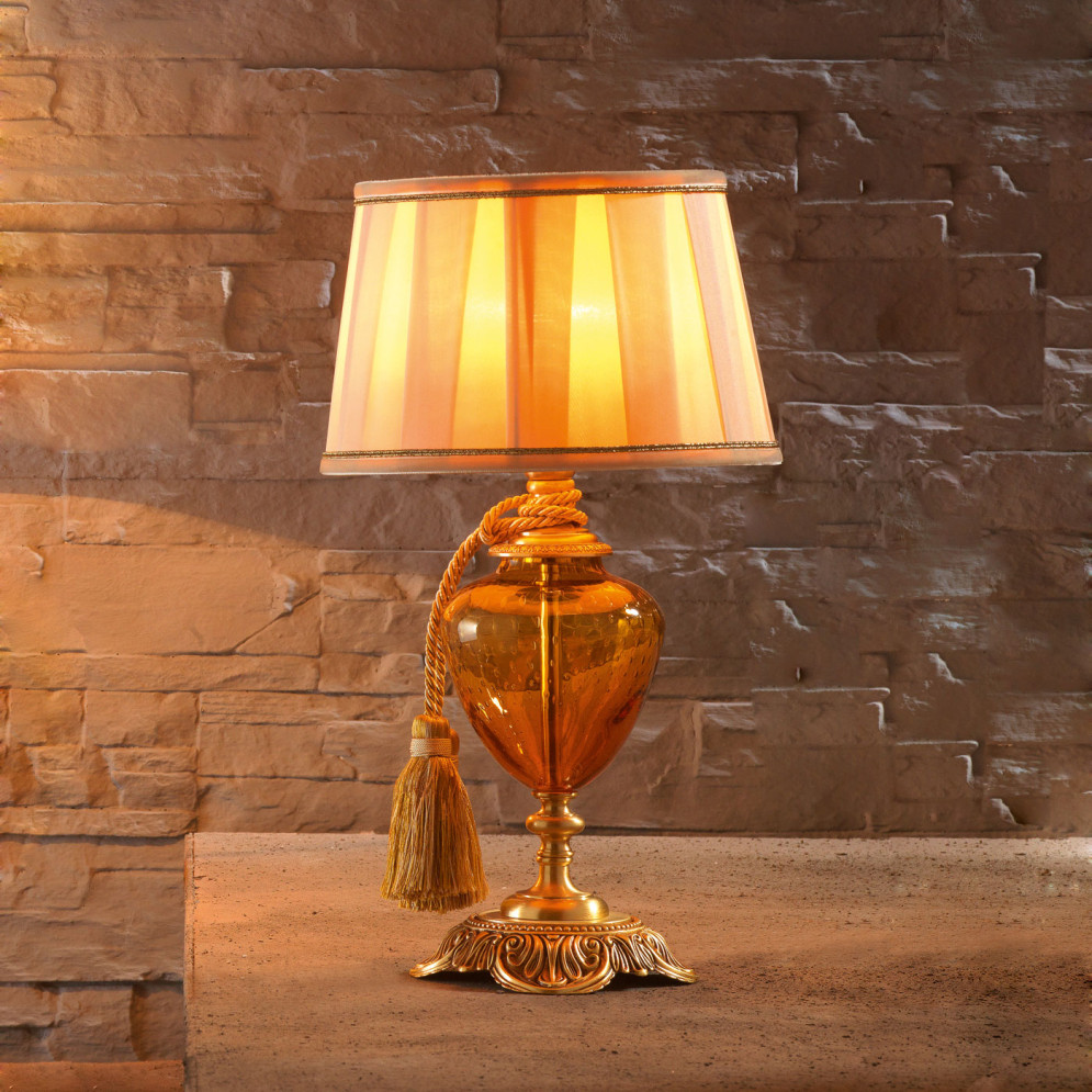 Настольная лампа Euroluce Luigi XV LP1 gold Amber