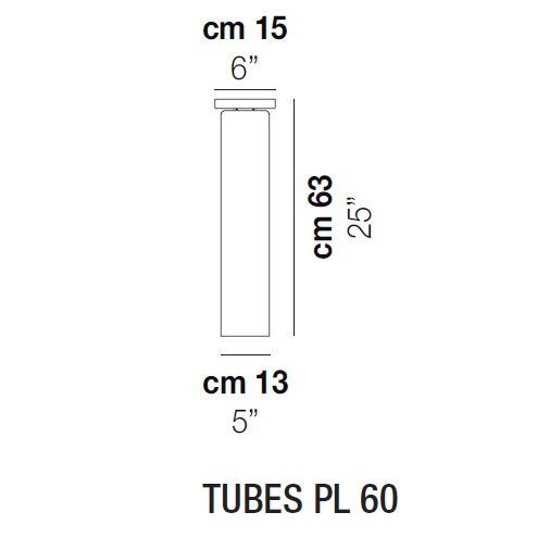 Потолочный светильник Vistosi Tubes PL 60 E27 FU NI