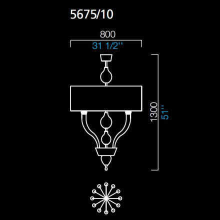 Подвесной светильник Barovier&amp;Toso Pandora 5675/10/OO/NO