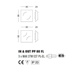 Настенно-потолочный светильник Morosini In&amp;Out PL80 FL 0601PP06BIFL