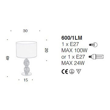 Настольная лампа IDL Charme 600/1LM coppery ivory blue