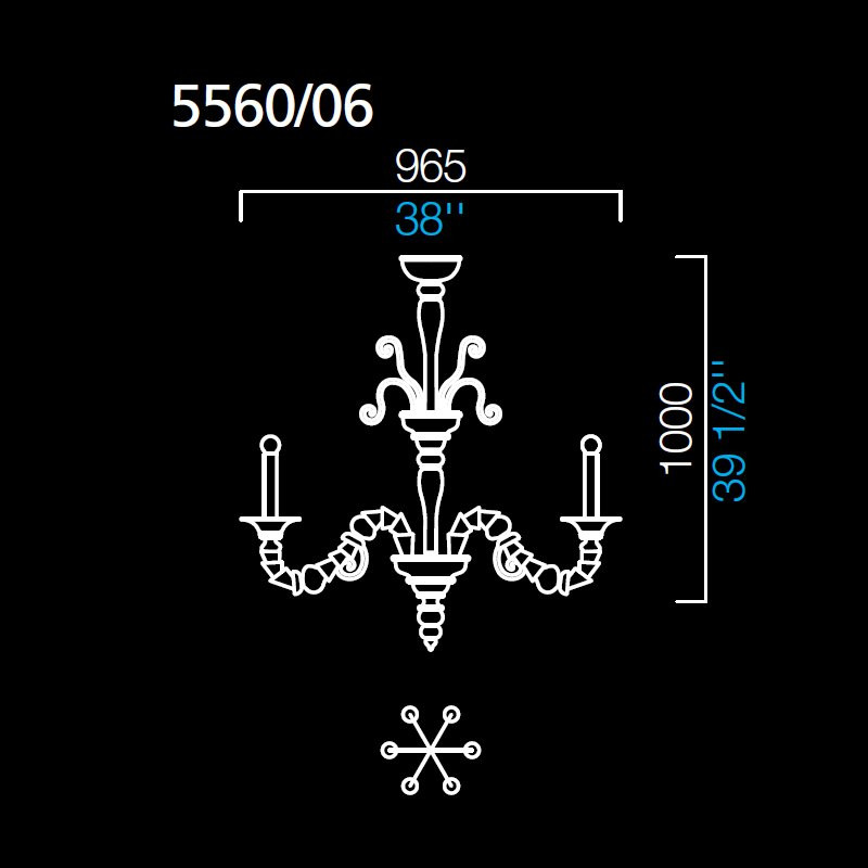 Люстра Barovier&amp;Toso Baikal 5560/06/NN