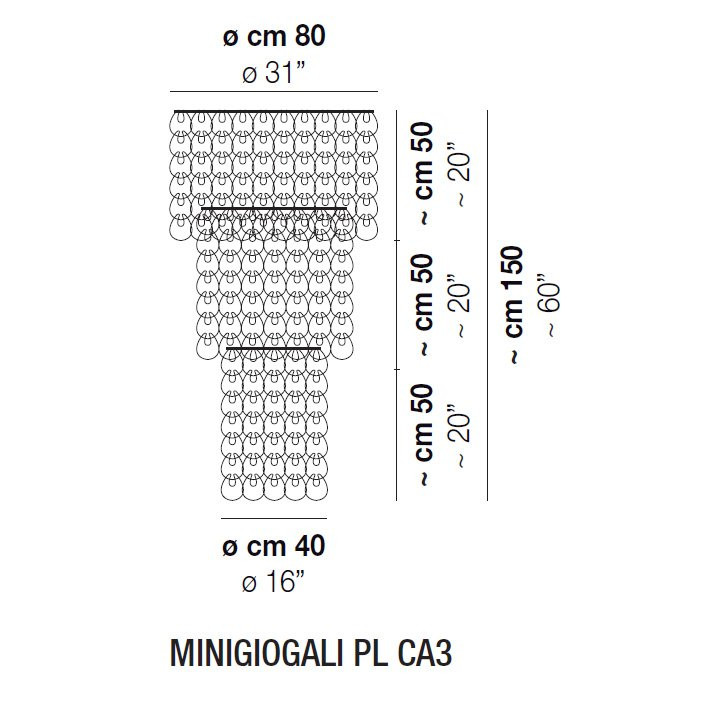Потолочный светильник Vistosi MINIGIOGALI PL CA3 E27 CR/TR CR