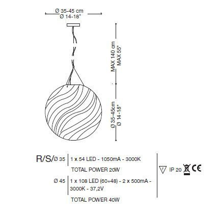 Подвесной светильник La Murrina Ganimede S/R LED 35 DD-3S