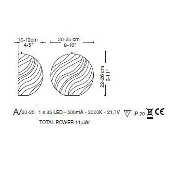 Настенный светильник La Murrina Ganimede A LED 25 DD-3S
