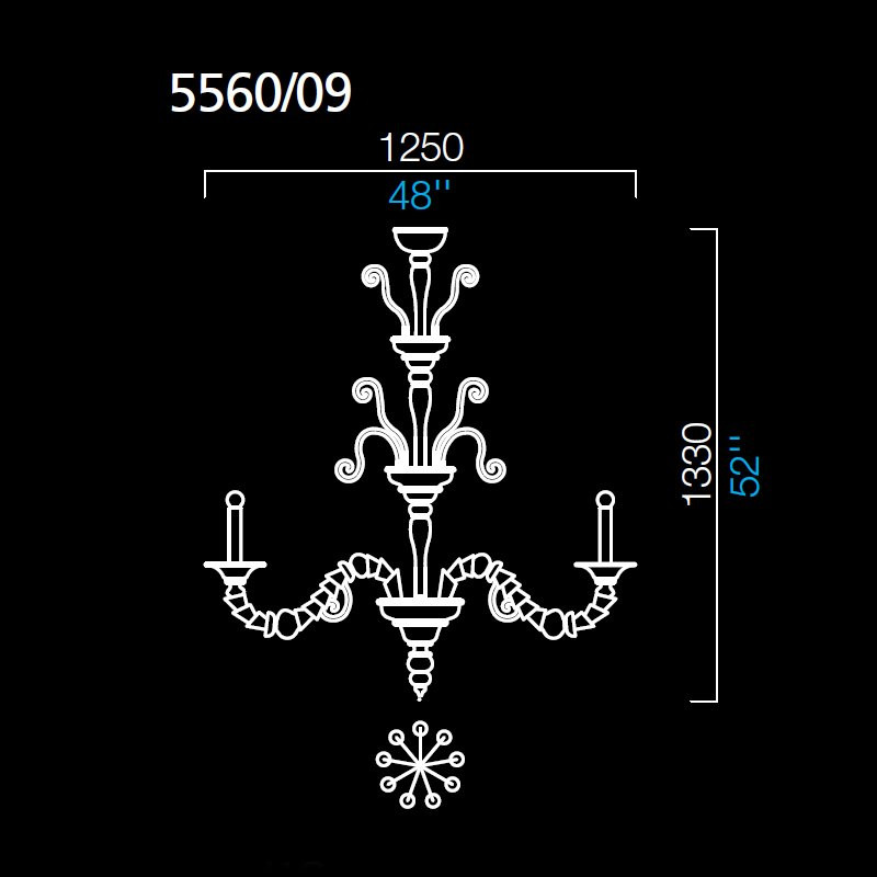 Люстра Barovier&amp;Toso Baikal 5560/09/OO