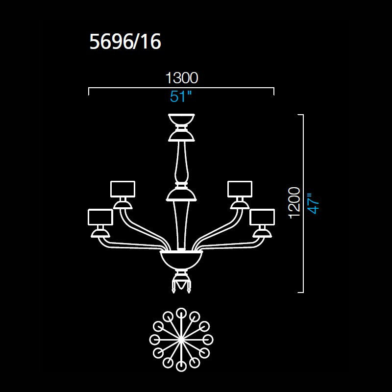 Люстра Barovier&amp;Toso Premiere Dame 5696/16/CC/BB