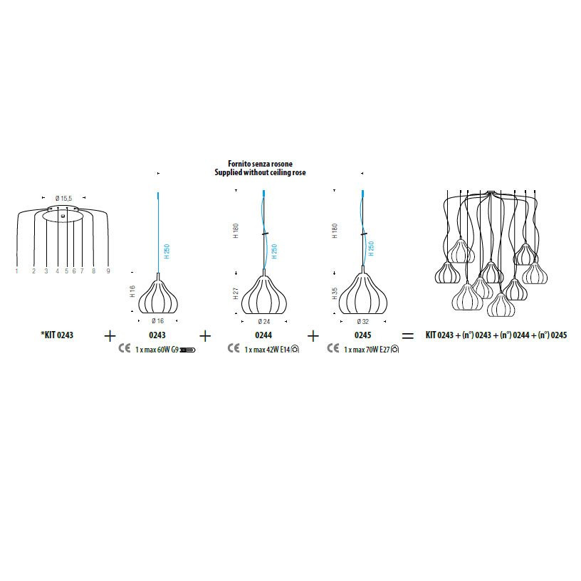 Подвесной светильник Sylcom Sphera 0243 FU + KIT 0243