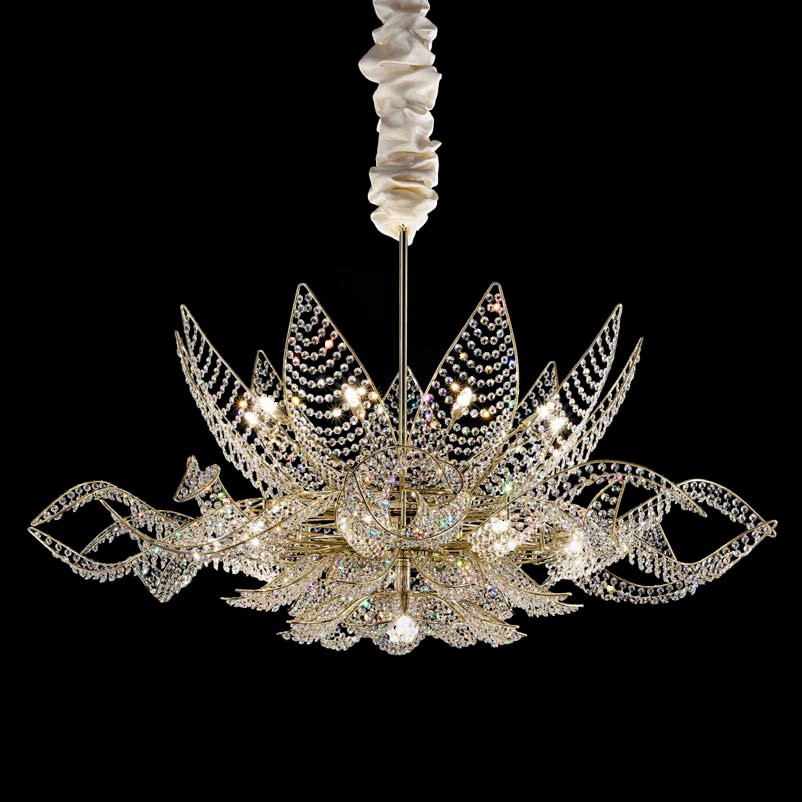 Подвесной светильник IDL Ninfea 436/18+1 Gold Glass