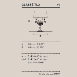 Настольный светильник Masiero Glasse TL3 V13 / DAM IV Cut crystal