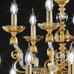 Люстра Euroluce Lyra L12+6 Gold Amber