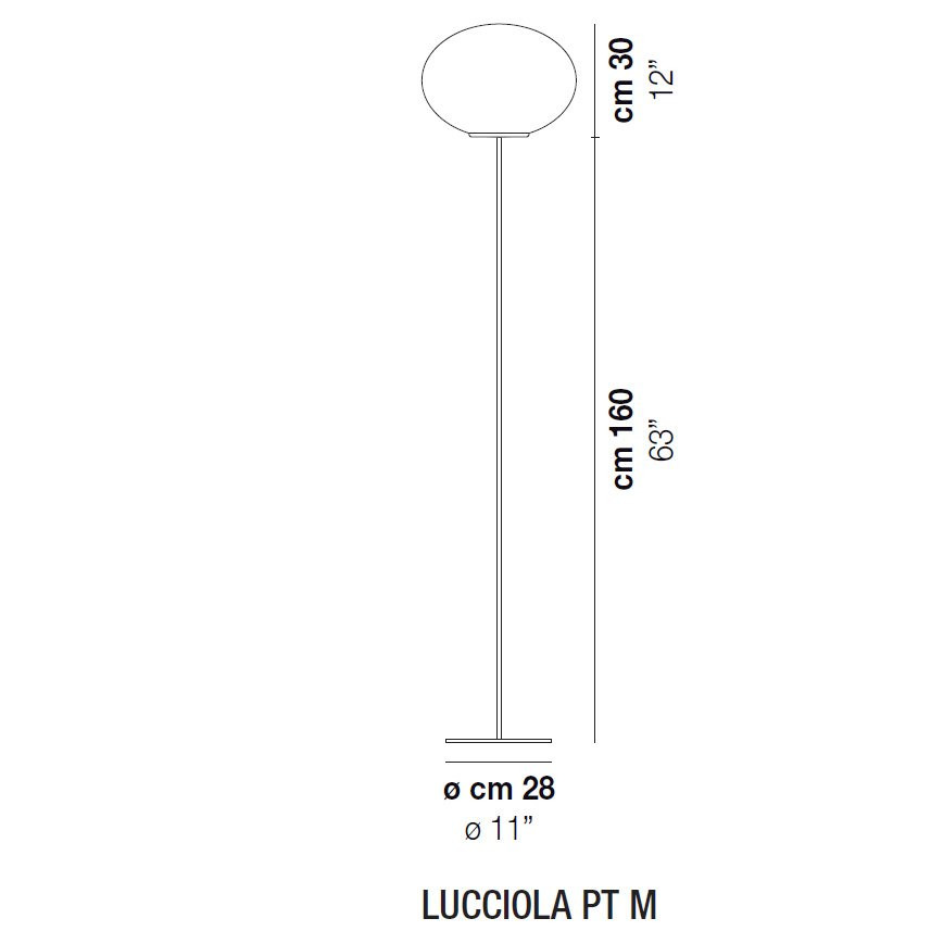 Торшер Vistosi Lucciola PT M E27 BC NI