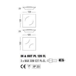 Настенно-потолочный светильник Morosini In&amp;Out PL120 FL 0602PL06BIFL