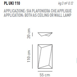 Настенно-потолочный светильник Axo Light Ukiyo PL UKI 110 Bianco/Nero PLUKI110BNXXE27