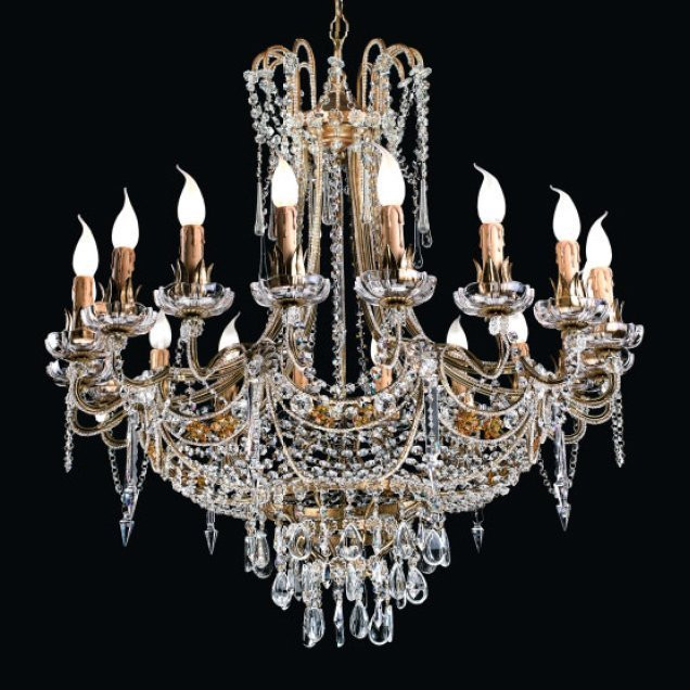 Люстра Renzo Del Ventisette L 14001/18 DEC. 041 + Cristallo Ambra - Amber Crystal