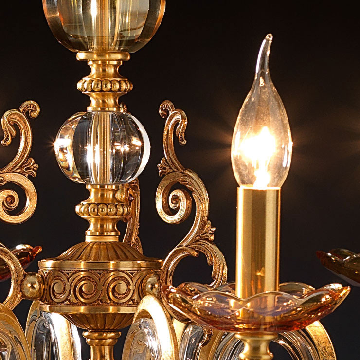 Люстра Euroluce Lyra L6 Gold Amber