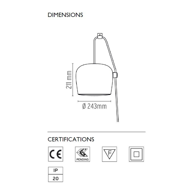 Подвесной светильник Flos AIM Cable Plug Black F0092030