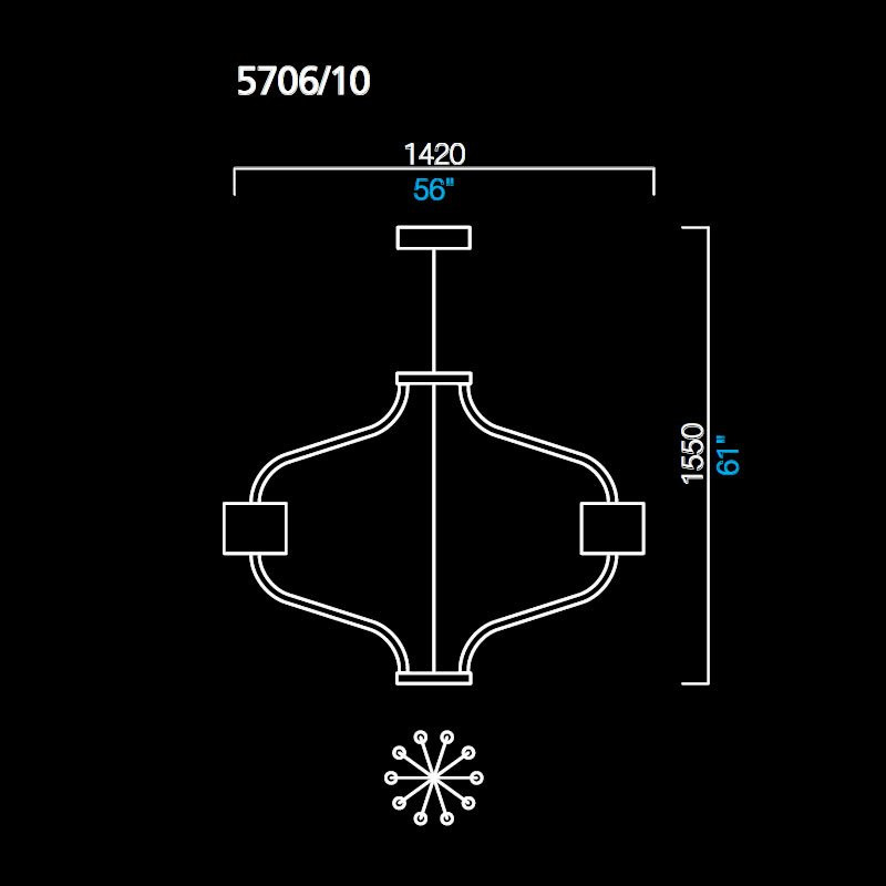 Люстра Barovier&amp;Toso Hastings 5706/10/AQ/BB