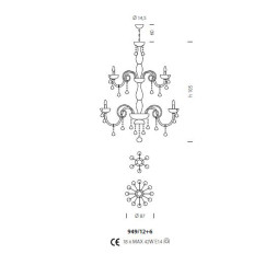 Люстра Sylcom Dandolo 949/12+6 K DEN