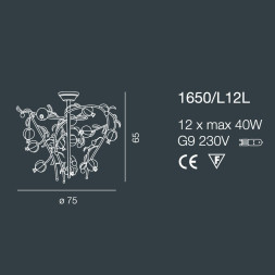 Потолочная люстра Bellart Ametista 1650/L12L 03/V09