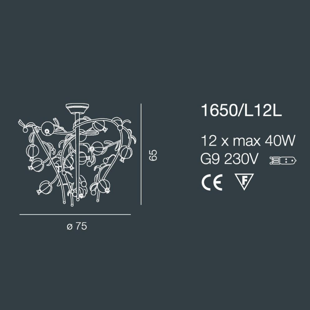 Потолочная люстра Bellart Ametista 1650/L12L 03/V09