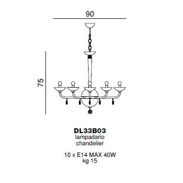 Люстра Beby Group Black tube DL33B03 Chrome Dark Rome Cut Almond