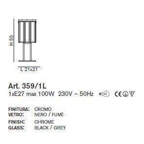Настольная лампа IDL Roma 359/1L chrome + GREY without engraving