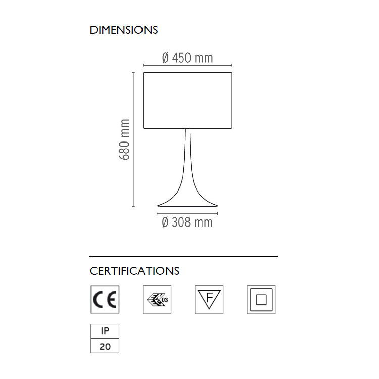 Настольная лампа Flos Spun Light T2 Shiny black F6611030