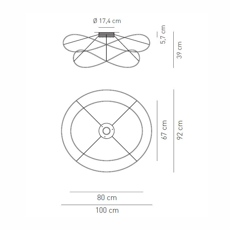 Потолочный светильник Axo Light Hoops PL HOOPS 2 PLHOOPS2ORORLED