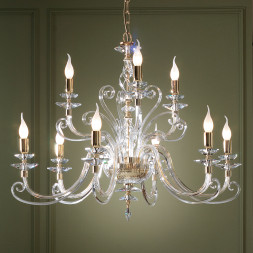 Люстра Euroluce Alicante L6+3 gold Clear
