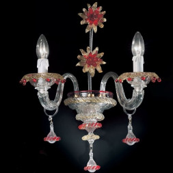 Бра Vetri Lamp 922/A2 Cristallo/Oro 24Kt/Rosso