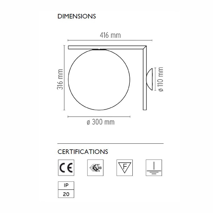 Настенно-потолочный светильник Flos IC Lights C/W 2 Brushed brass F3179059