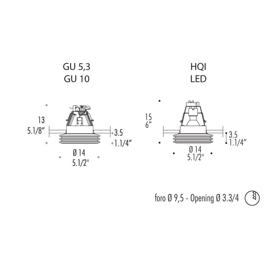 Встраиваемый спот (точечный светильник) Leucos Disk 0004250