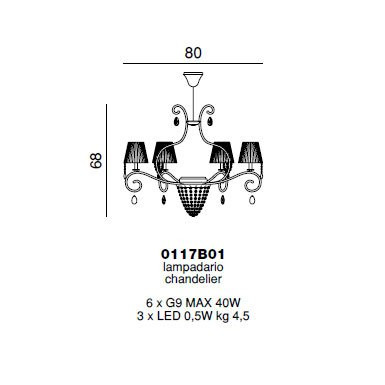 Люстра Beby Group Miss Bjioux 0117B01 Light gold Moka - N115 SW Bronze Shade