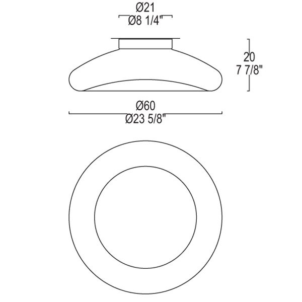 Настенно-потолочный светильник Leucos KEYRA 60 P-PL 0002433