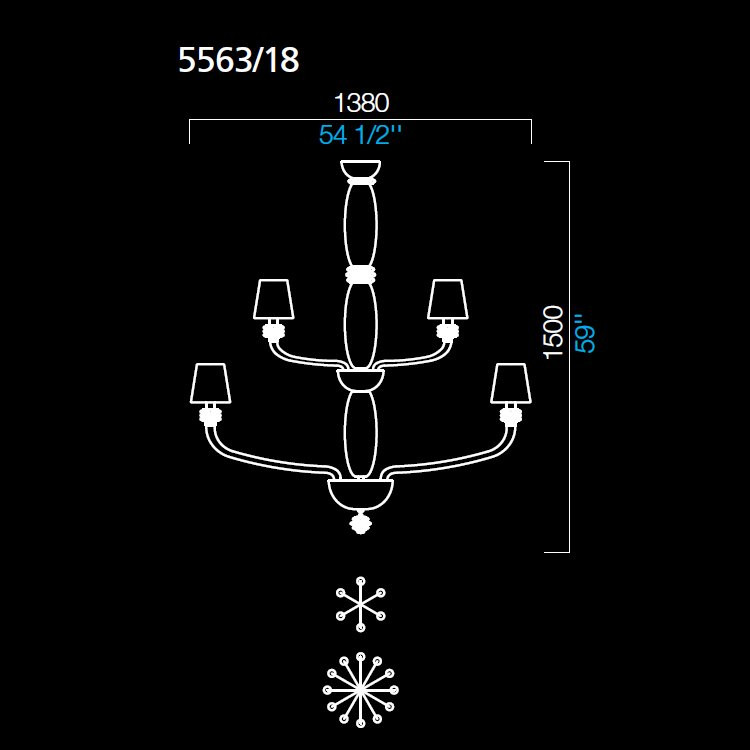 Люстра Barovier&amp;Toso Rotterdam 5563/18/CA/NN