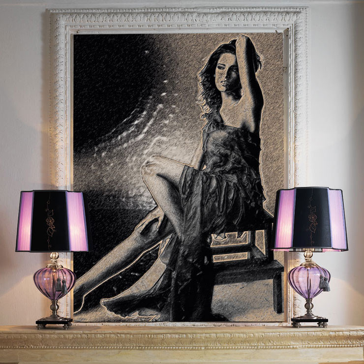 Настольная лампа Euroluce Orfeo LG1 silver Violet