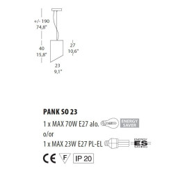 Подвесной светильник Morosini Pank SO23 0521SO06TOFL