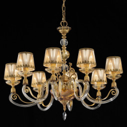 Люстра Euroluce Lyra L8 Gold Amber Shade