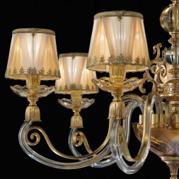 Люстра Euroluce Lyra L8 Gold Amber Shade