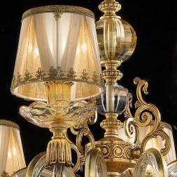 Люстра Euroluce Lyra L8 Gold Amber Shade