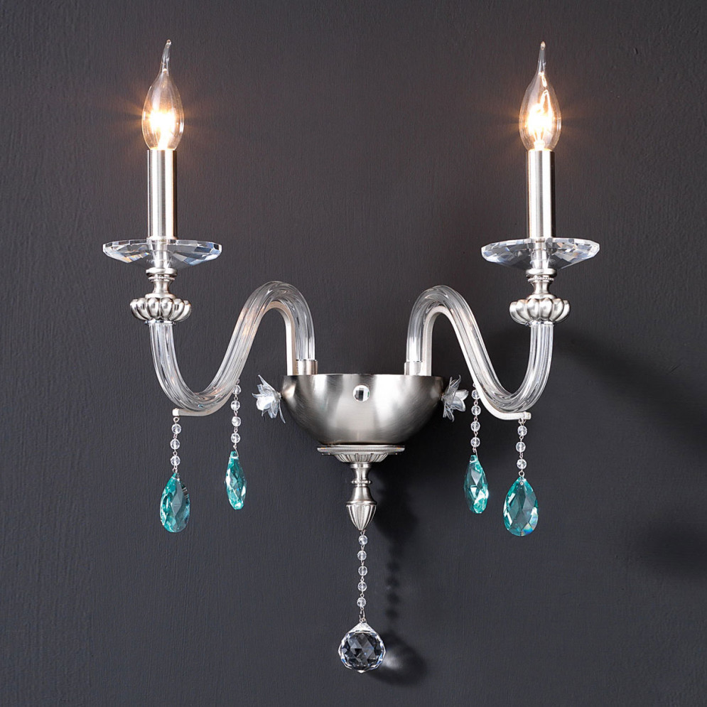 Бра Euroluce Flora A2 silver Clear