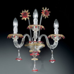 Бра Vetri Lamp 922/A3 Cristallo/Oro 24Kt/Rosso