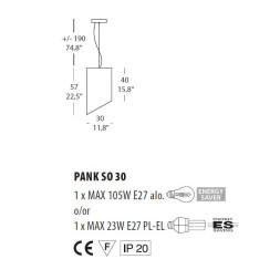 Подвесной светильник Morosini Pank SO30 0522SO06AVFL
