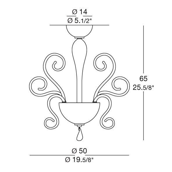 Потолочный светильник MURANOdue Gallery Bolero S 50 CROMO CRIST 0004443